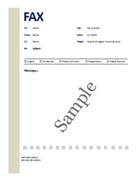 Fax Cover Sheet Sample (PDF). Click on image to see larger size in a new window.